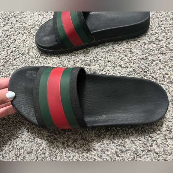 Gucci Men Slides with Red and Green Stripes - Picture 8 of 16